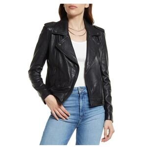 Treasure & Bond Leather Biker Jacket Size Small